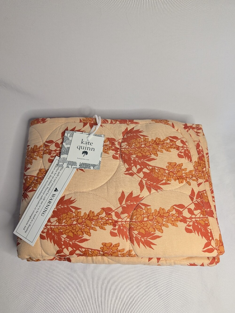 New Kate Quinn Spice Wisteria Organic Cotton Circle Quilt Blanket